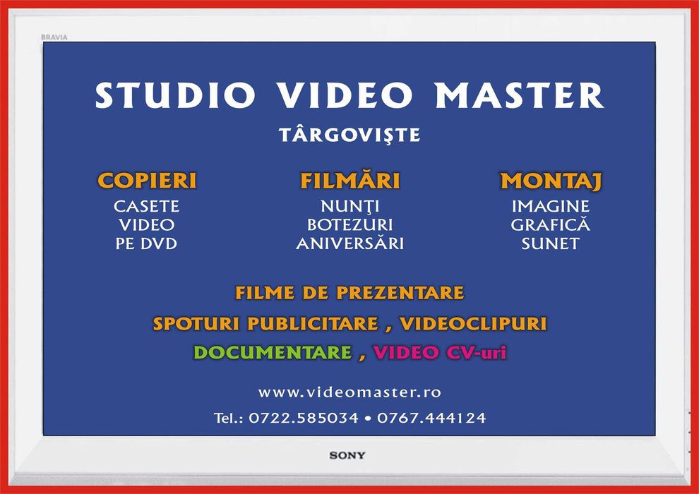 Filmări profesioniste       3000 lei