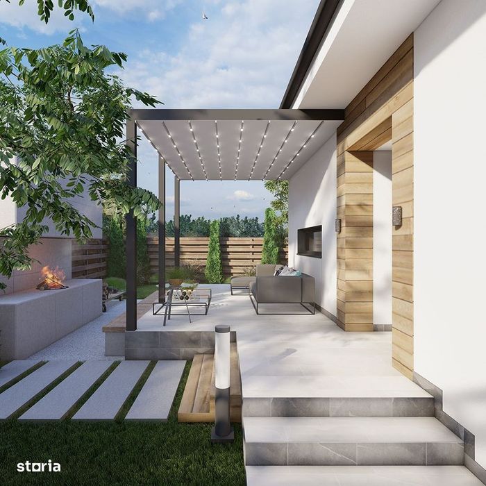 Casa parter cu ventilatie HVAC |Pompa de caldura |Panouri fotovoltaice