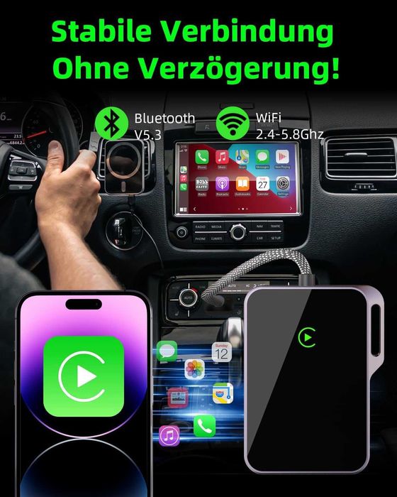 Adaptor wireless auto Loyzico Carplay,Plug & Play,Apple iPhone iOS 10+