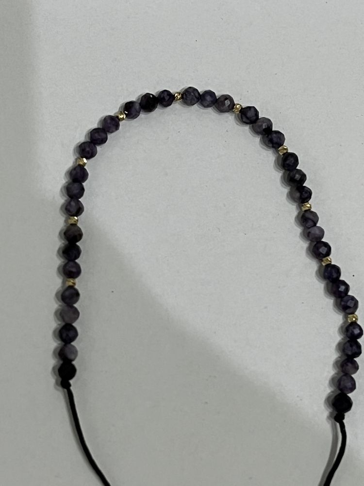 OFERTĂ! Bratara cu 10 bile de aur 14 kt. 585‰ si 35 de bile ametist