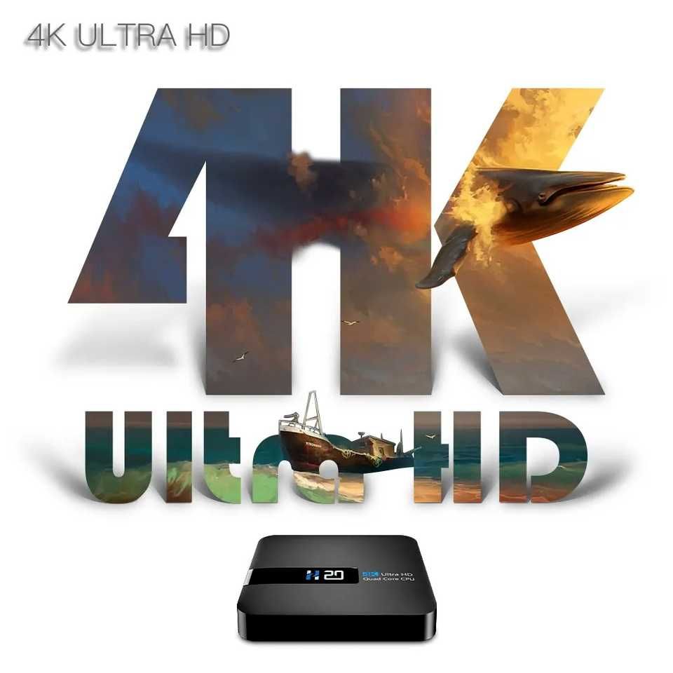 H20 Тв Бокс Андроид 10.0 1GB 8GB 4K HD H.265 Медиа плеър TV Box 1080P