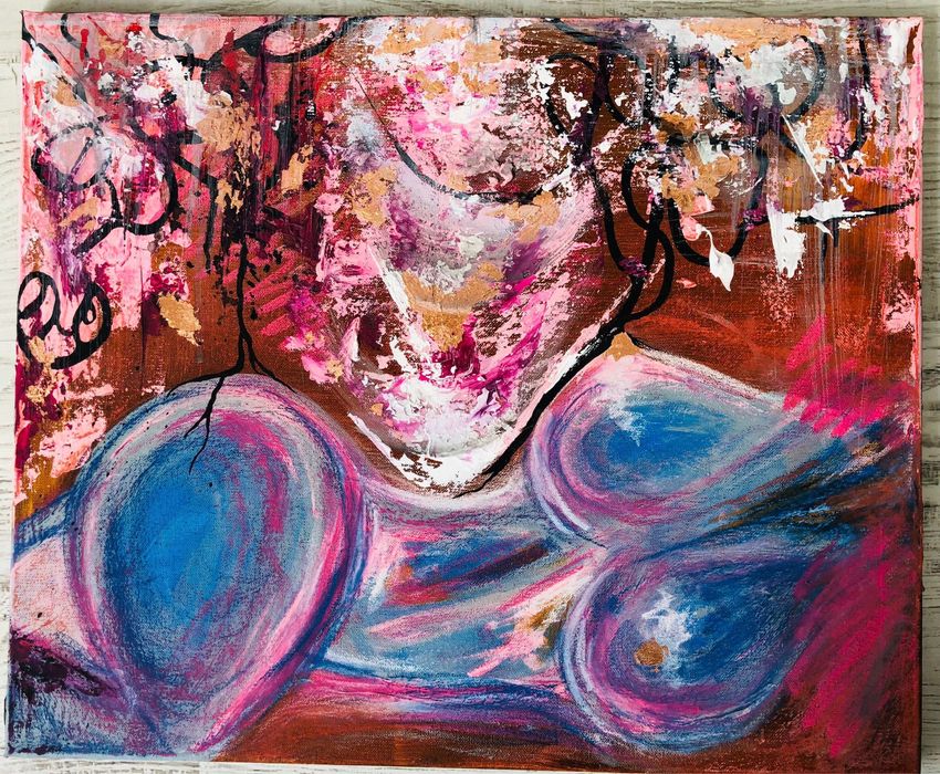 Tablou abstract pictat handamde