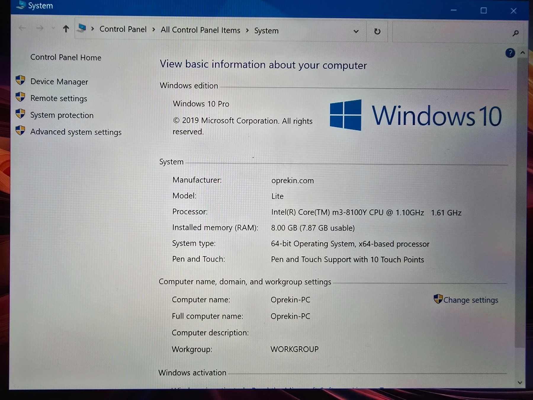 Microsoft Surface Go 2 / intel M3 / 8GB Ram / 128 SSD