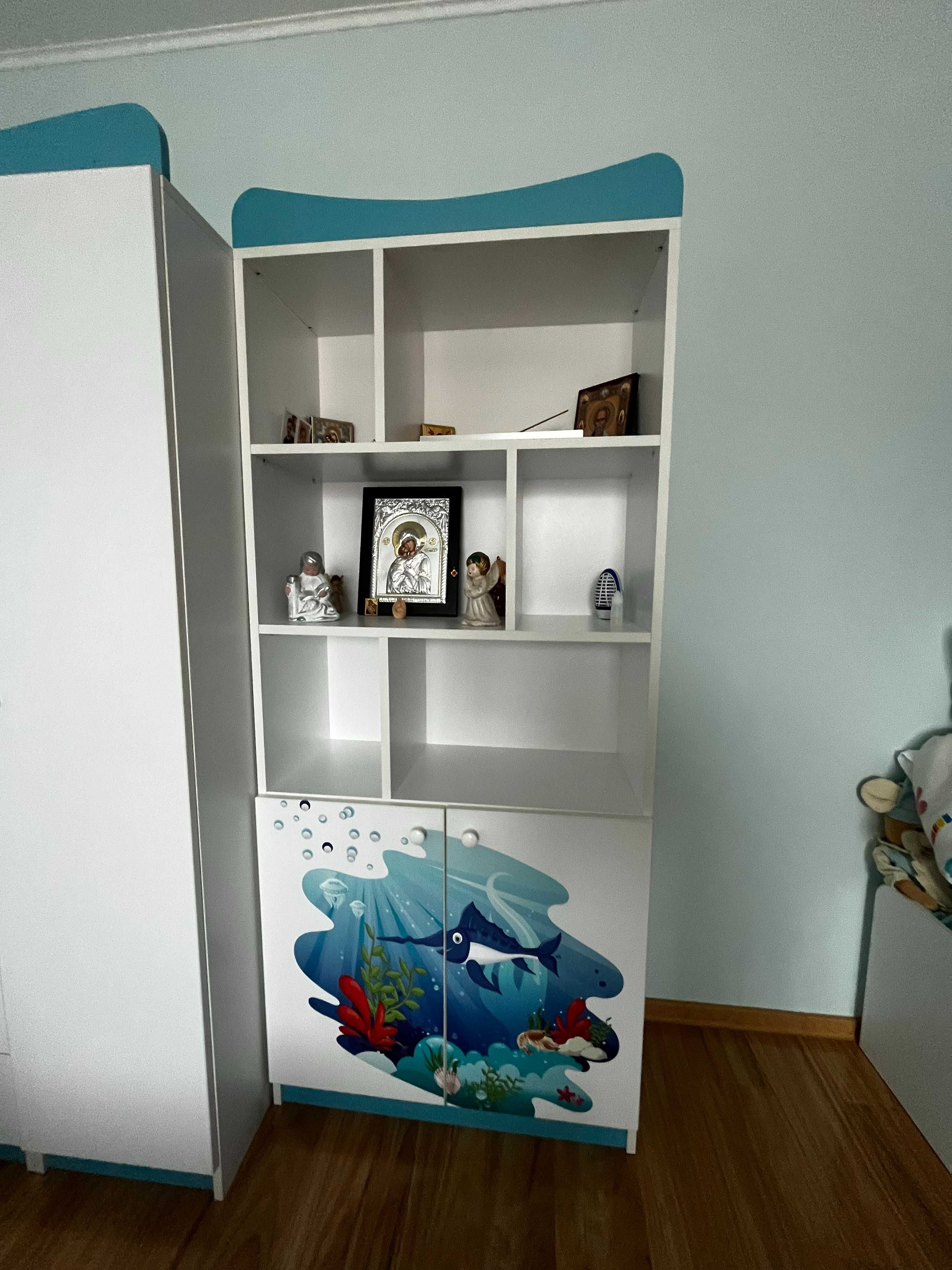 Mobilier dormitor copii (baiat) - model tematic "Ocean life" print 3D