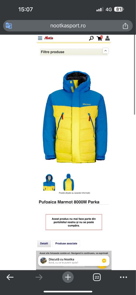 Vand  geaca Marmot 8000M Parka marimea M