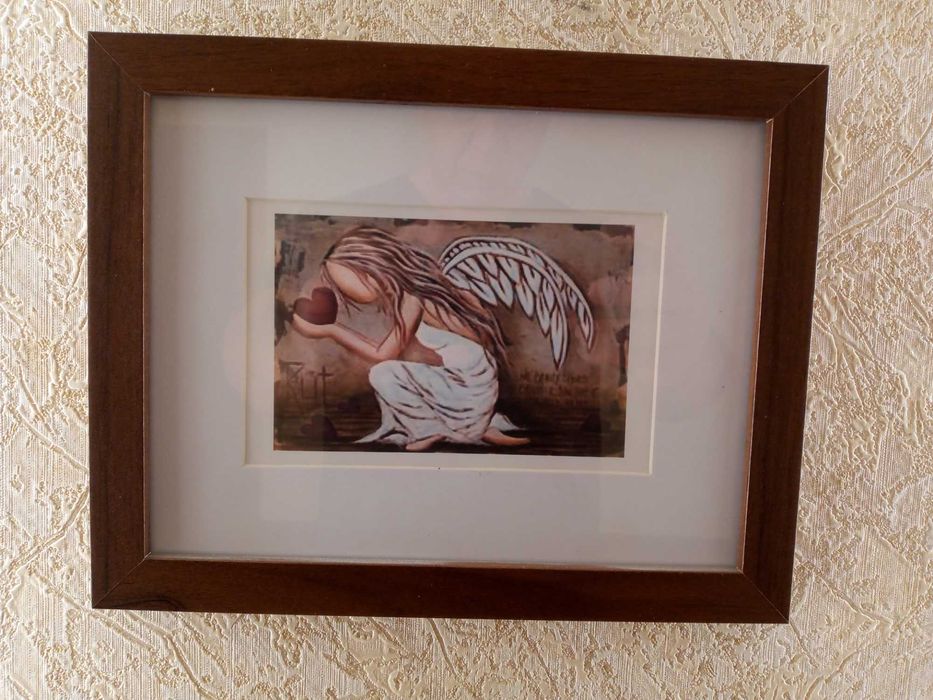 Картина "Ангел с сердцем"  в рамке 19х24см. Цена 80 тыс.