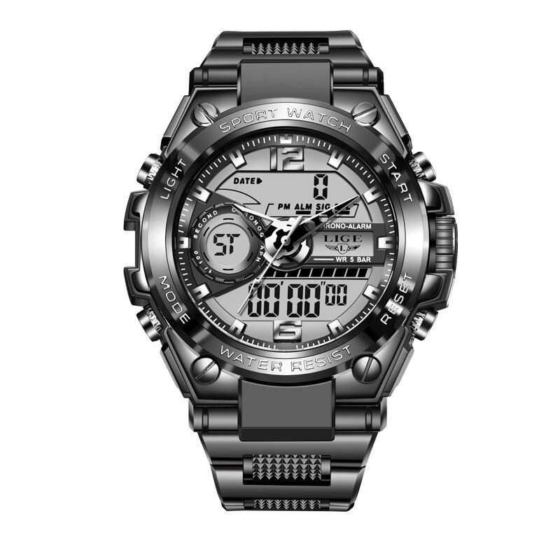Мъжки часовник Lige Sports Watch, Водоустойчив, 5 ATM, Хронограф