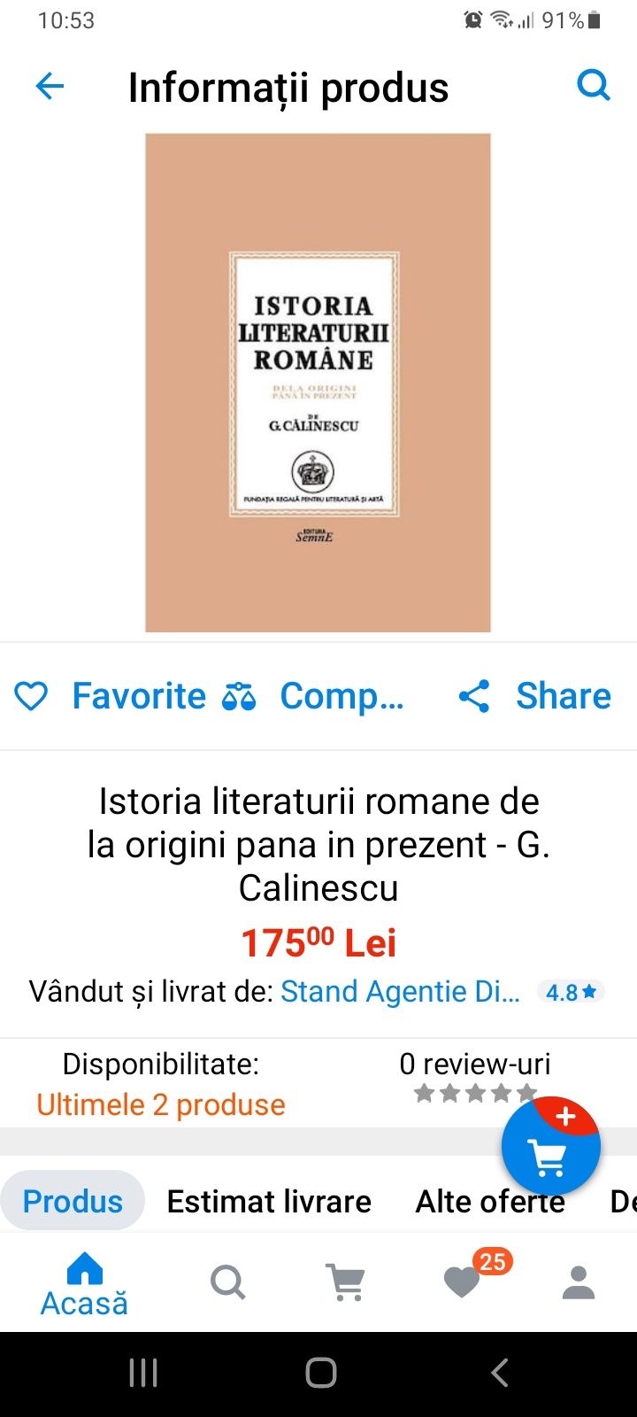 Istoria literaturii romane de la origini pana in prezent-G.Calinescu