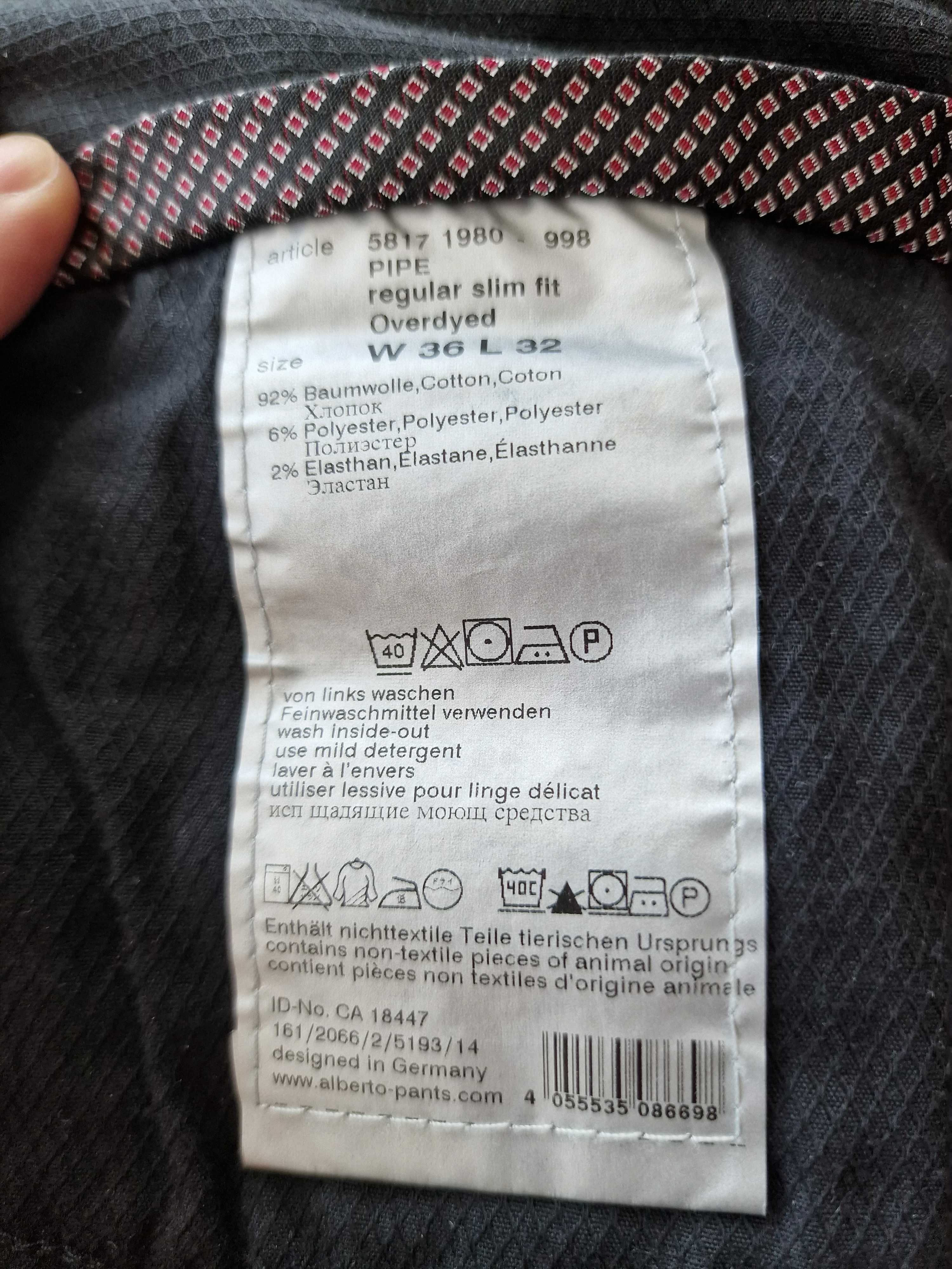 Alberto Black Jeans PIPE Regular Slim Fit (W36-L32 Barbati)