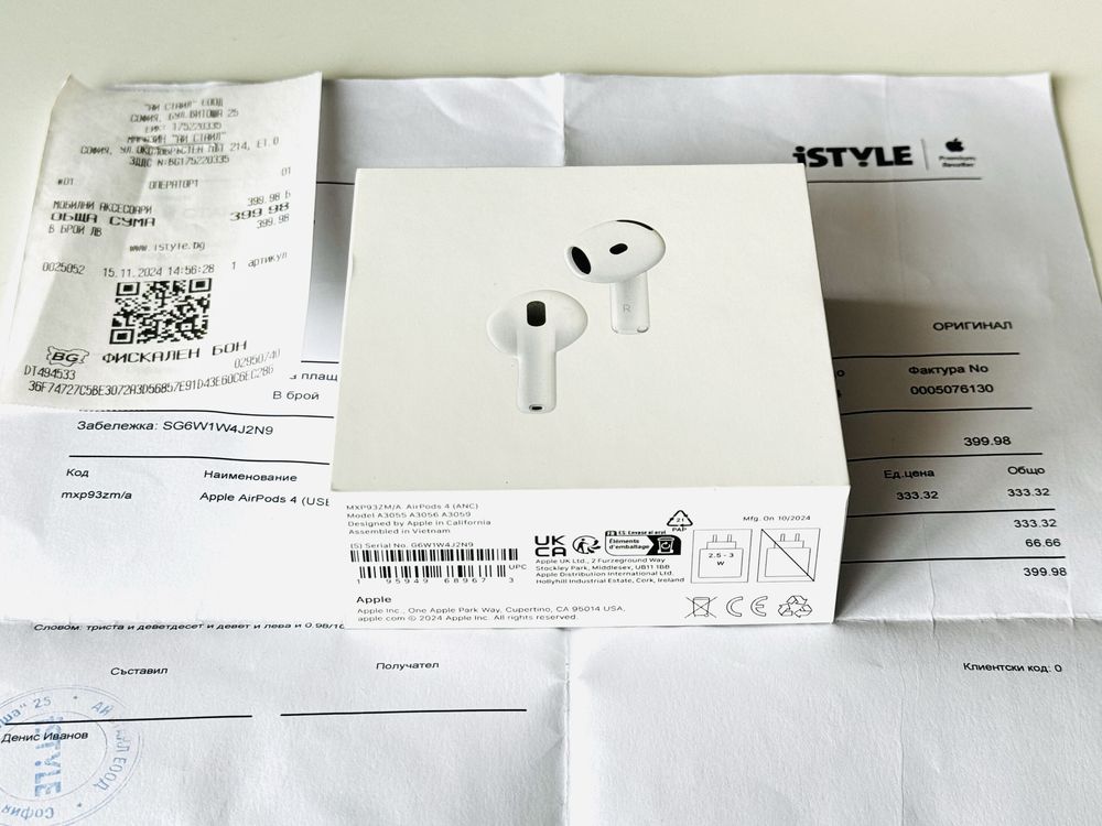 Airpods 4 With Active Noice Cancellation Гаранция