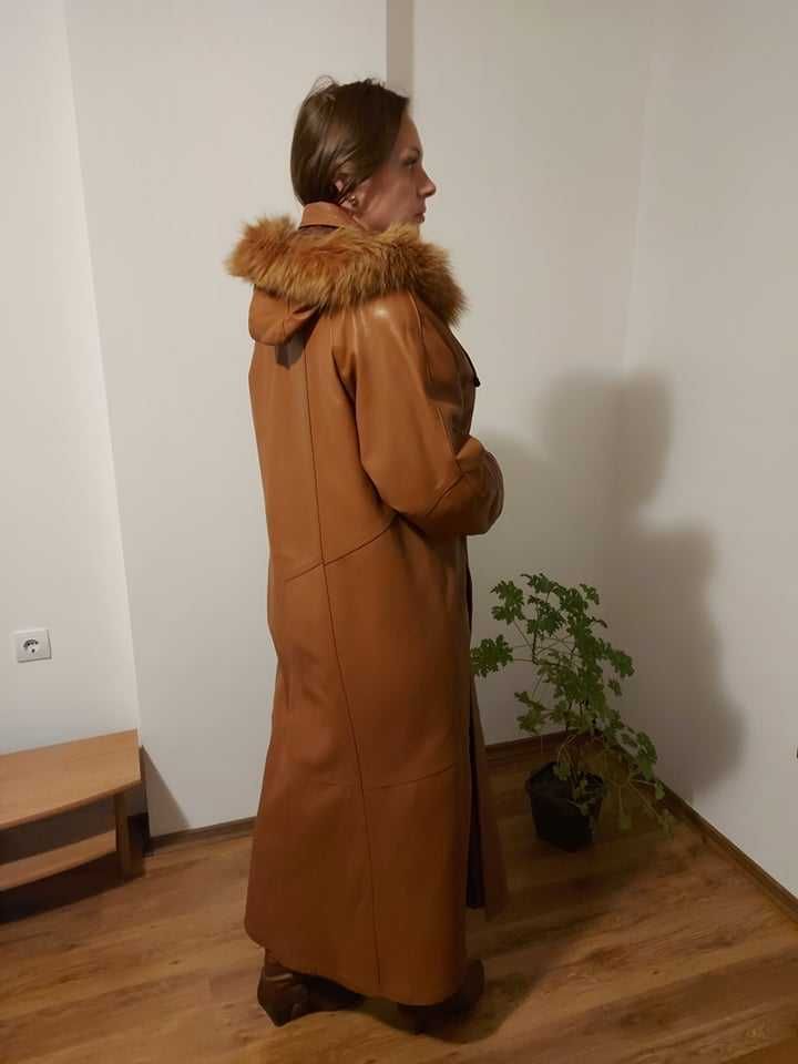 Дамско кожено  палто