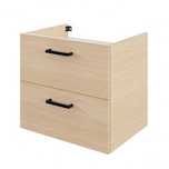Set lavoar cu mobilier 2 sertare soft close stejar 60 cm pe 55 cm