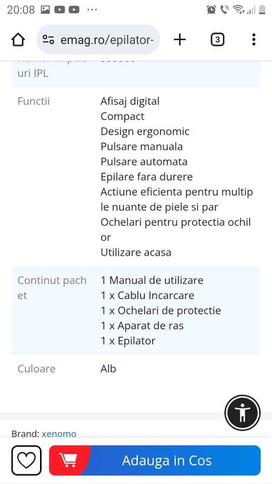 Vand Aparat epilare definitiva,fara durere,cu laser
