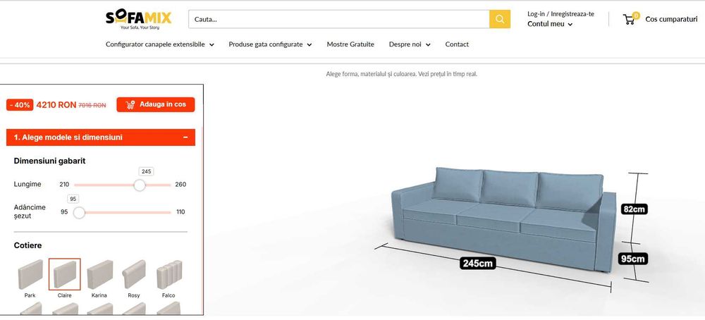 Canapea extensibila 3 locuri SofaMix