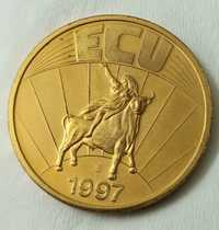 Medalie Europa ECU 1997 ,Suedia token,placata cu Aur