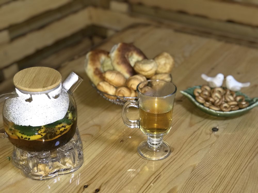 Банька на дровах с уличным бассейном