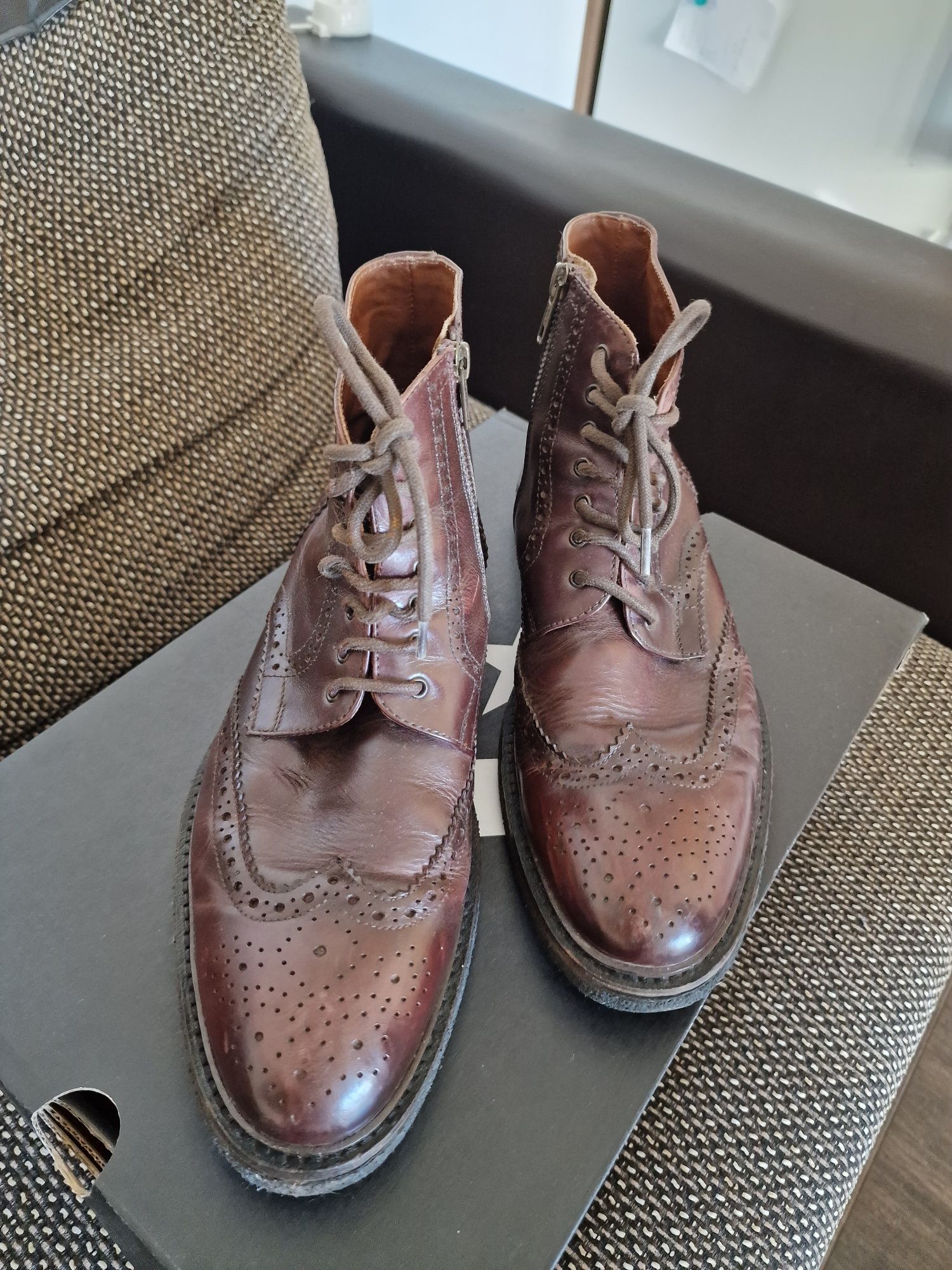 Ghete Bigotti piele naturală maro mărimea 42