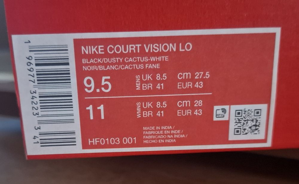 Nike court vision low nn black