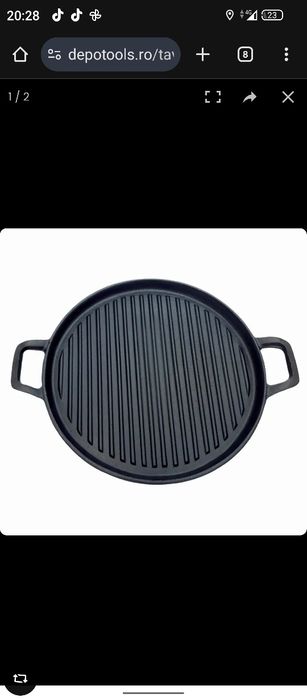 Tigaie grill din fontă 40 cm