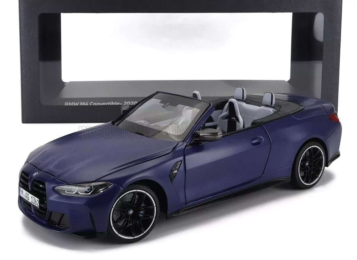 BMW M4 Cabriolet (G83) year 2021 dark blue metallic 1:18 Minichamps
