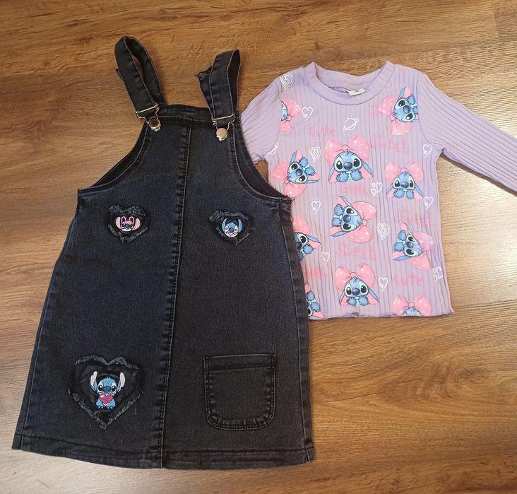 Детски комплекти момиче 98 104 110 Стич Лабубу