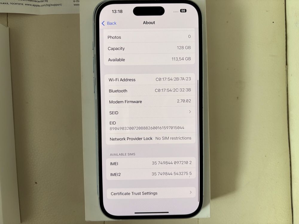 IPhone 15 128гб Blue