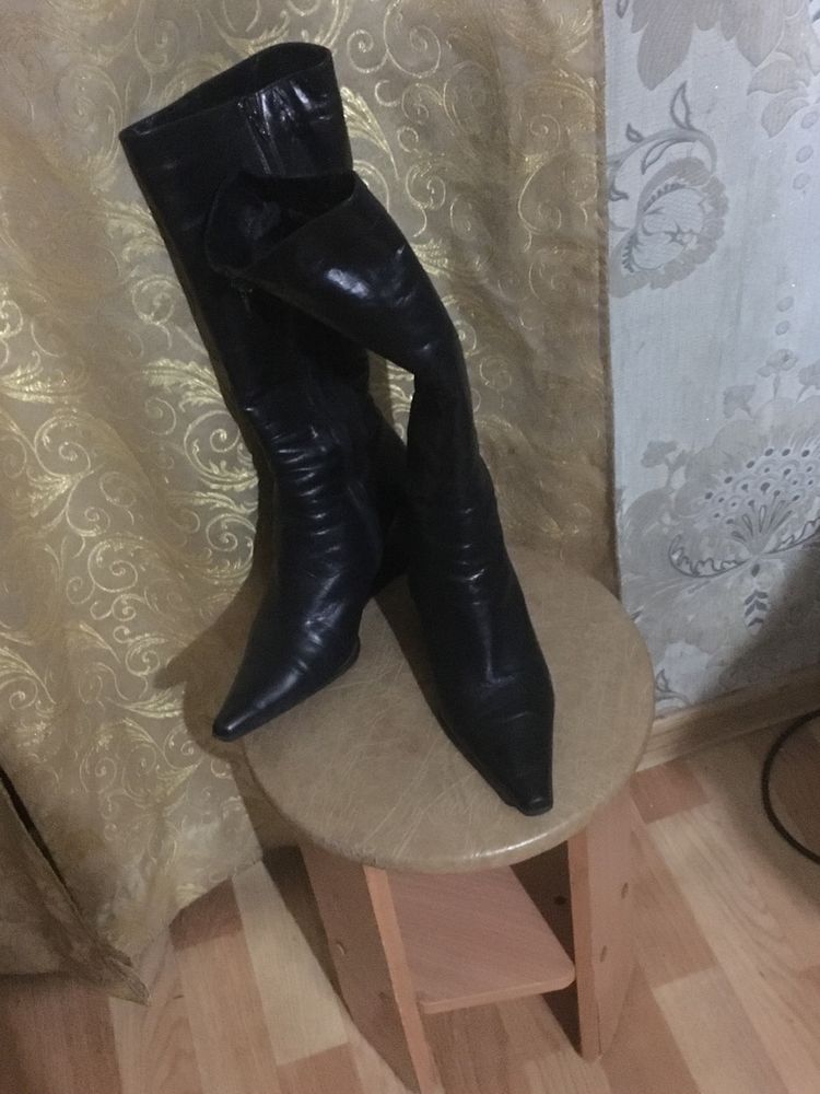 Сапоги кожа ,импорт