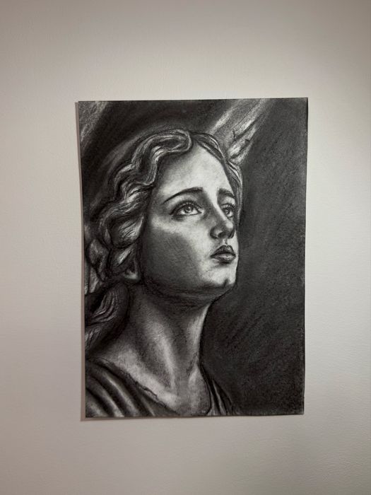 Портрет Ангела - графика, сухая пастель, формат А5