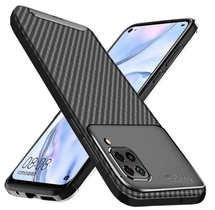 Husa Huawei P40 Lite P40 Pro Autofocus Silicon Carbon Neagra