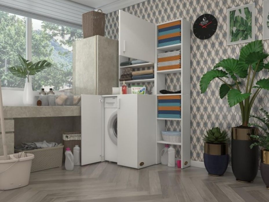 Шкаф за пералня с рафтове (Доставка на всяка страна в България)