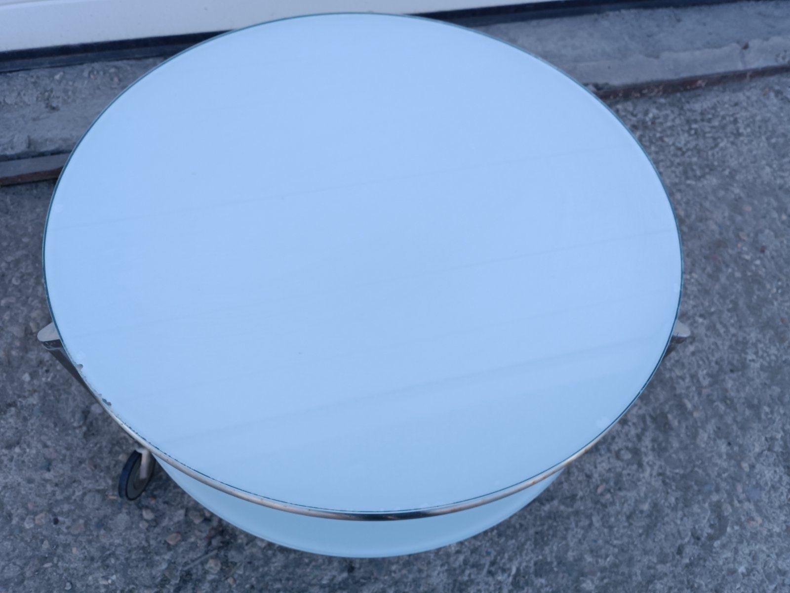 Винтидж ретро стъклена дизайнерска холна маса. Внос Холандия