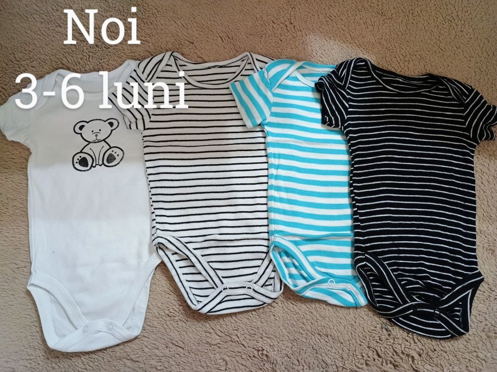 Lot 10 body-uri bebe mânecă scurtă 0-6 luni