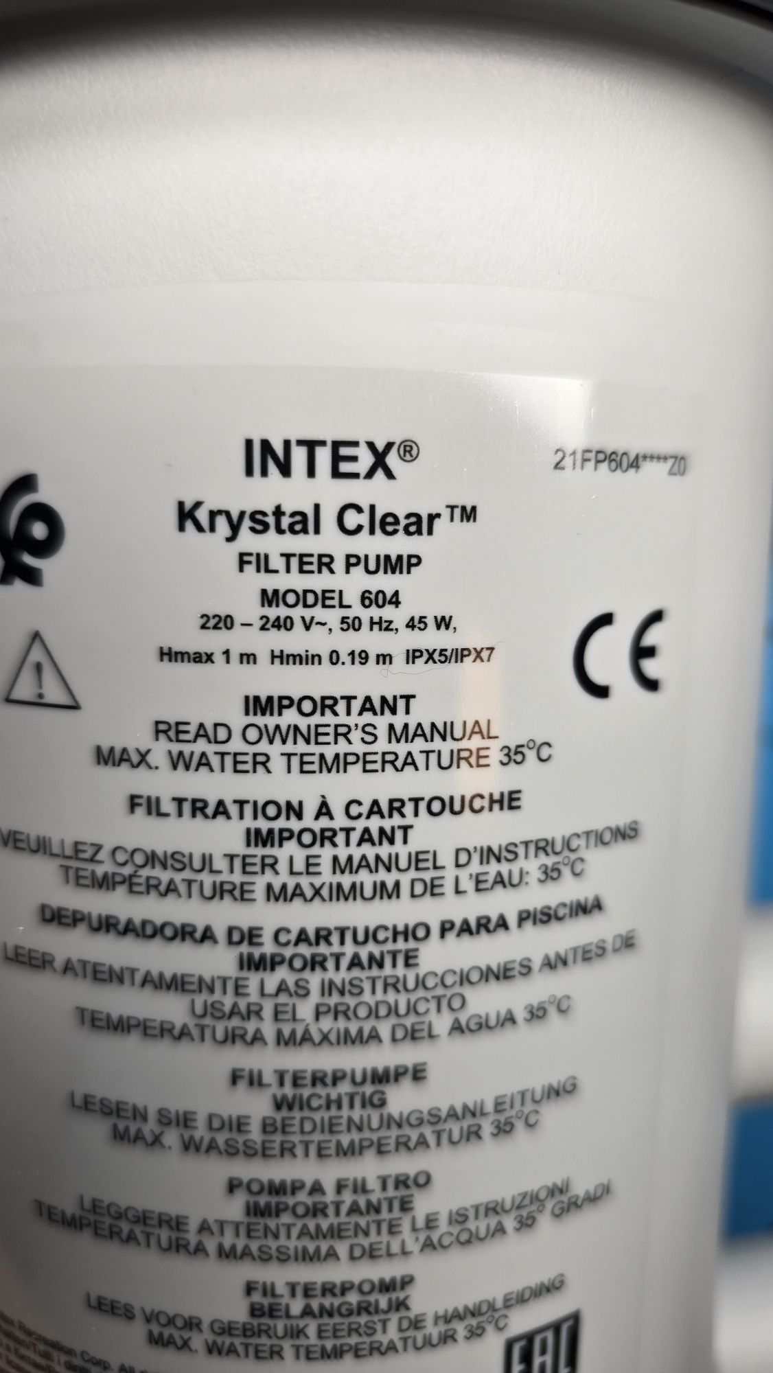 Pompa filtru apa Intex 28604  10 m3