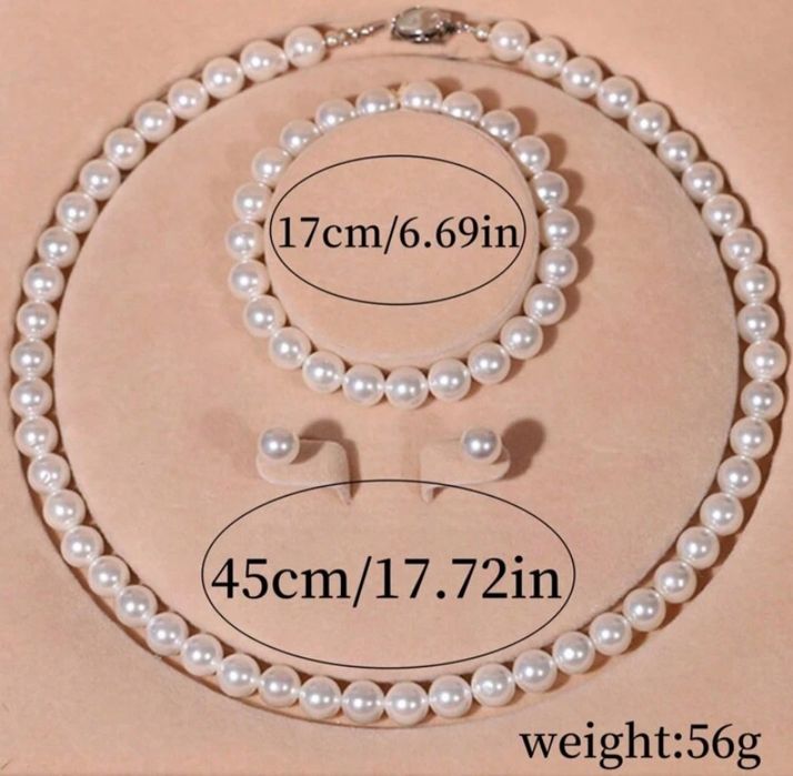 Set perle colier bratara cercei