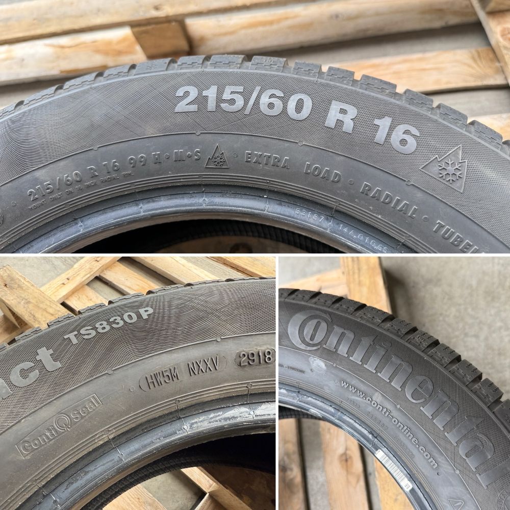 4бр. Зимни Гуми С Борд 215/60R/16 -CONTINENTAL- DOT:2918- 5.7мм+4.2мм