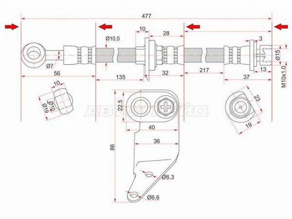 Шланг тормозной Honda Civic