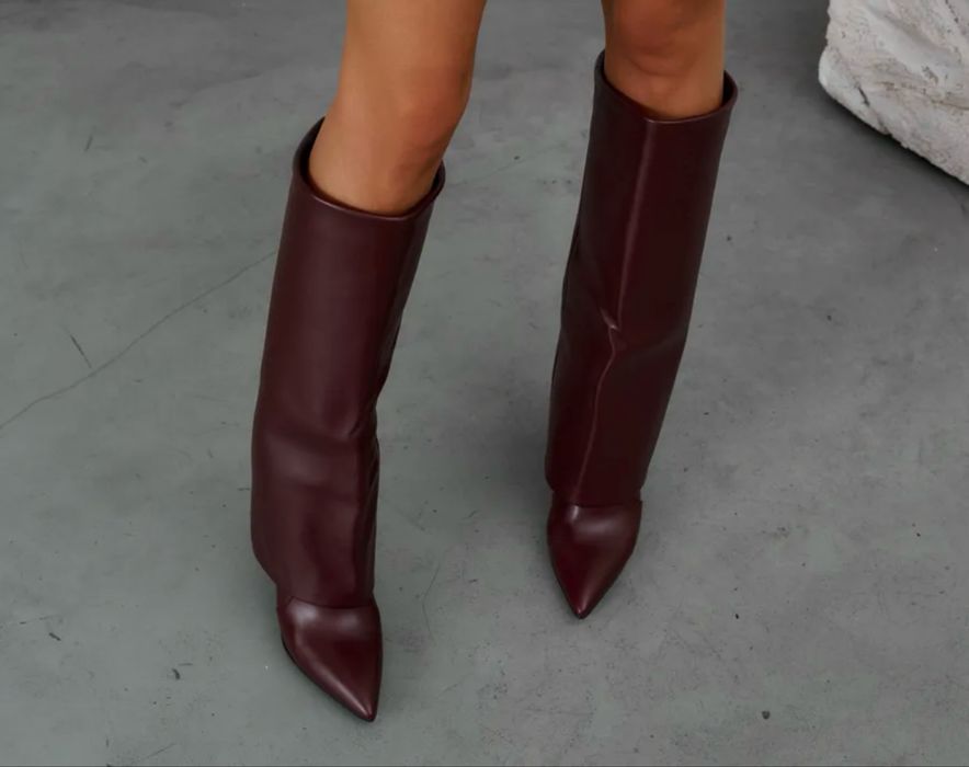 Бордовые ботильоны — новые, размер 36–37