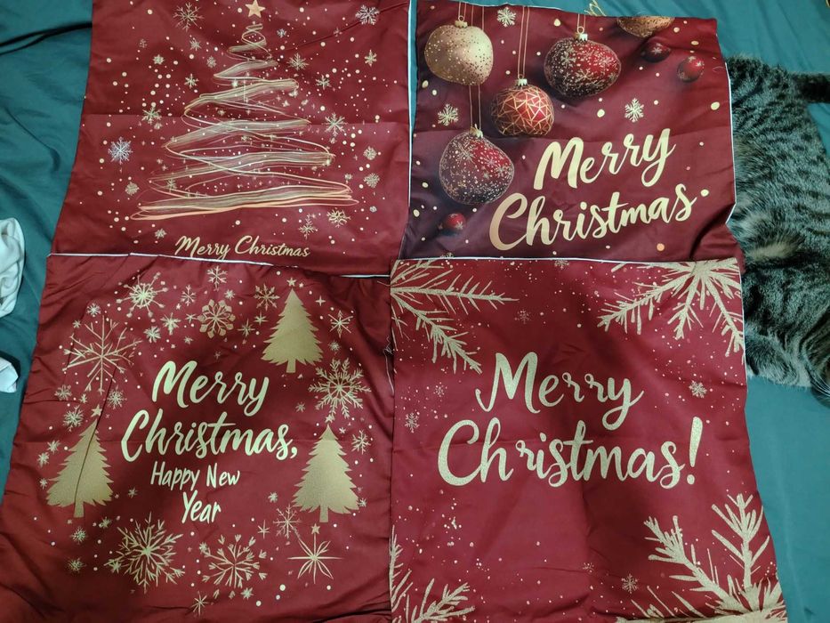 Подушки диванные с новогодним принтом