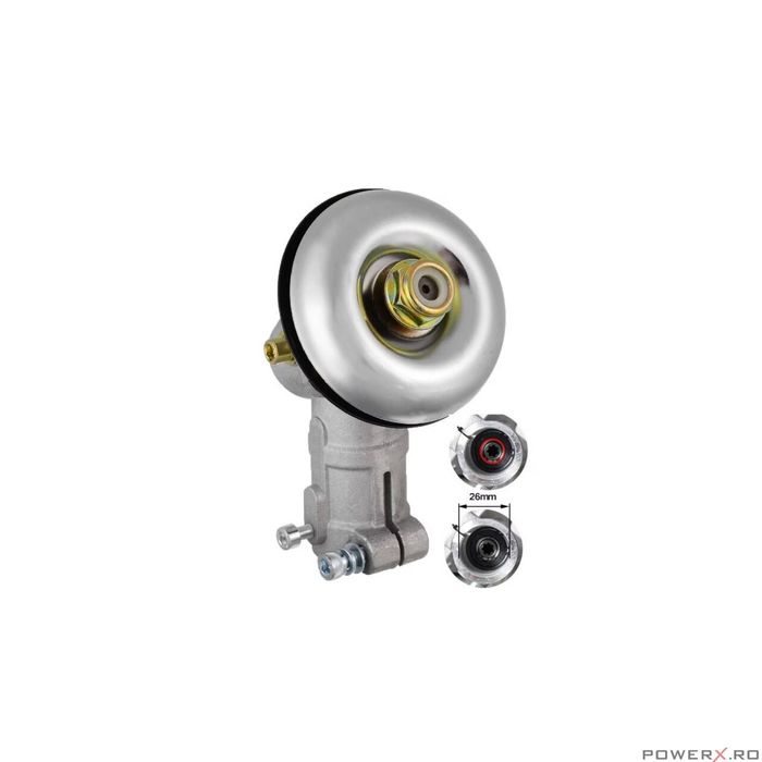 Angrenaj unghiular, cap reductor pentru motocoasa, 7 caneluri, 26 mm,