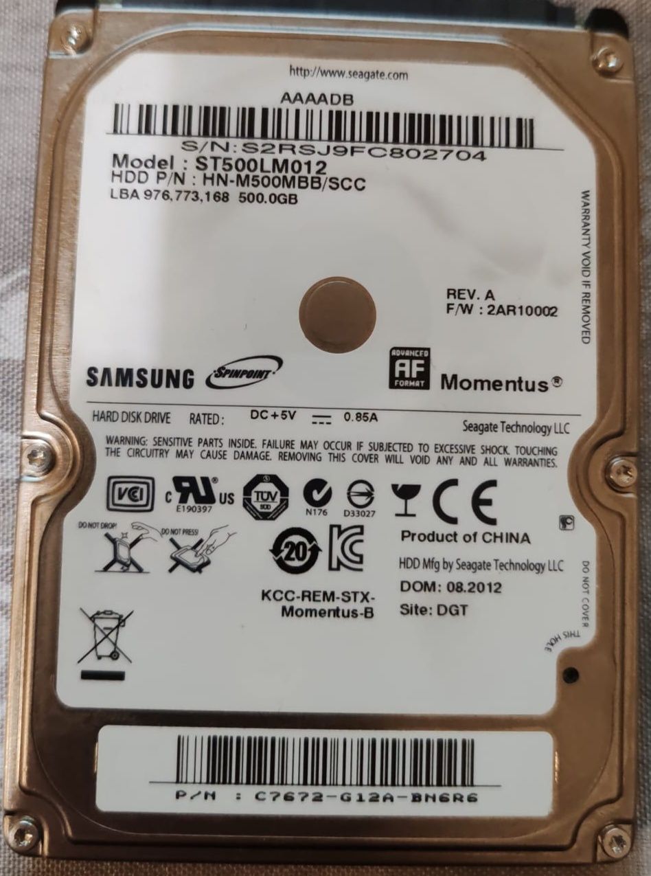 HDD Samsung 500 GB