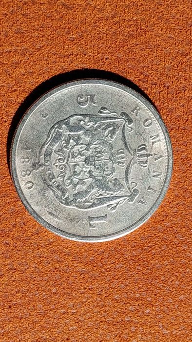 Moneda 5 lei Carol stare foarte buna si bancnote lei vechi colectie