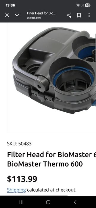 Vând capac filtru Oase master 600