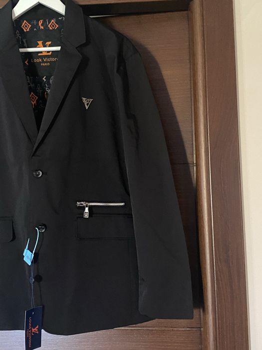 Sacou din fas impermeabil LV 54 XL negru superb