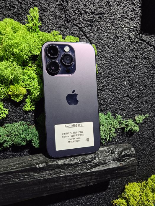 iPhone 14 Pro 128gb Deep Purple Neverlocked Bat 86%/Fact+Garantie
