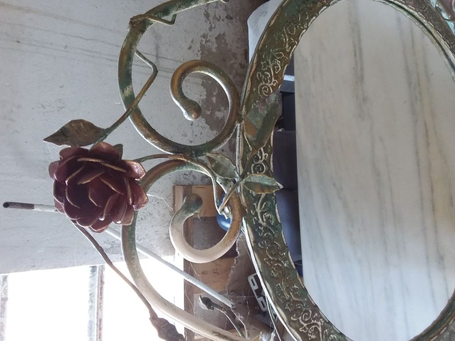 Set NOU masa cu oglinda si blat din marmura si scaun import Franta