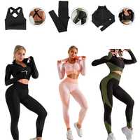 Set Fitness modelator din 3 Piese - negru/verde si roz/portocaliu