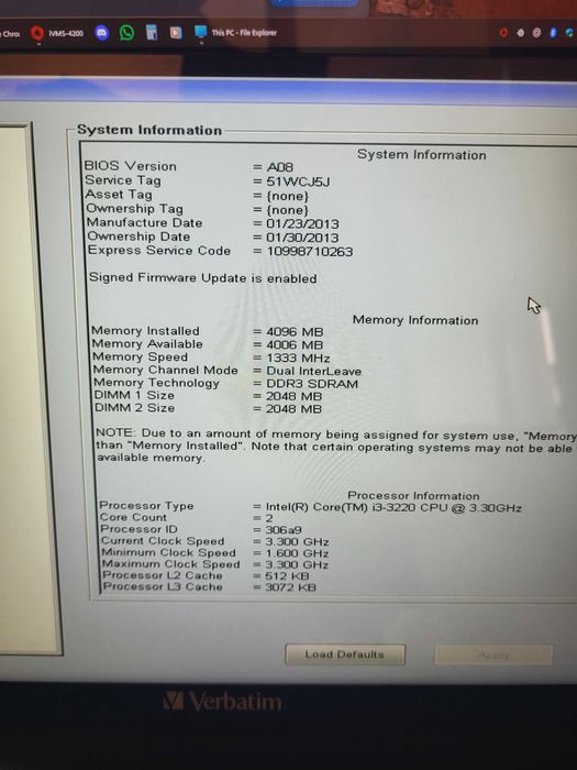pc unitate dell optiplex 3010 i3 3220 2x2gb ram + tastatura mouse wifi