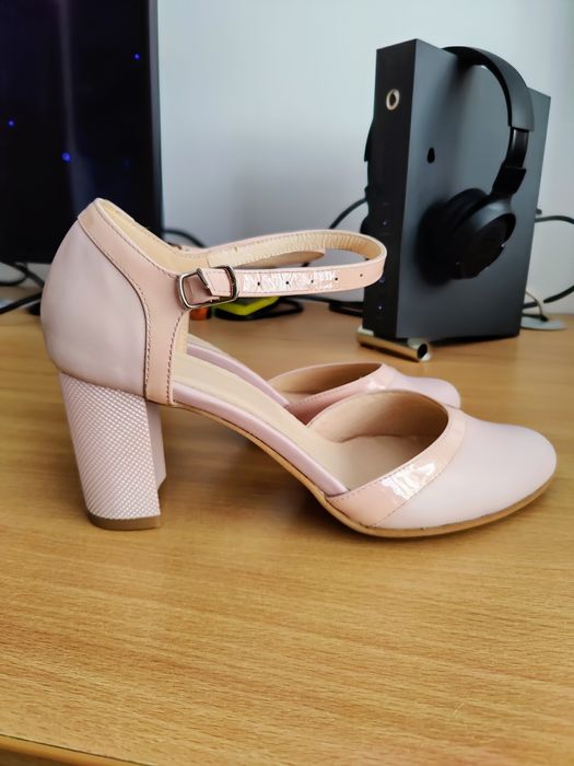 NOI, Pantofi piele damă eleganți, roz pudrat, noi, mărimea 36
