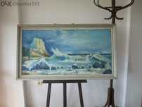 буря В Балчик-голяма И Красива Маслена Картина.размери 135 Х61 см.480л