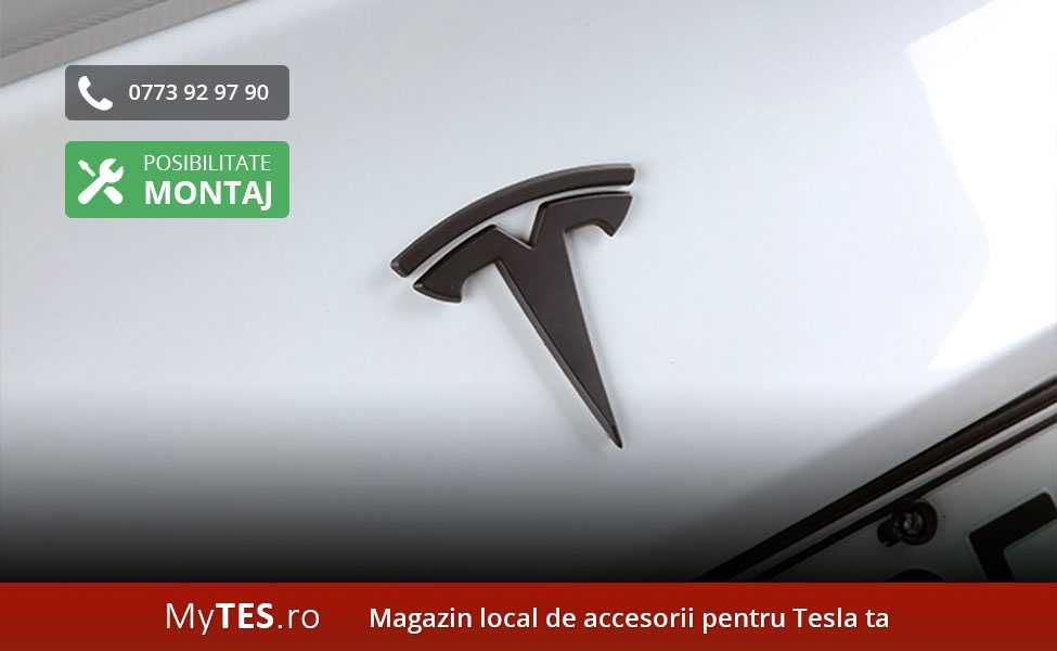 Embleme negru mat (capota / portbagaj / volan) - Tesla Model 3 / Y